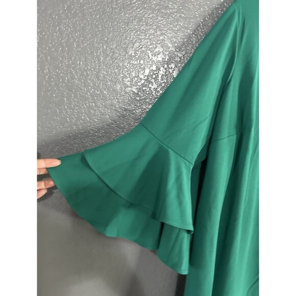 NEW Calvin Klein Bell Sleeve Sheath Dress 20W Green NWT Work Wedding Knee Length - Picture 3 of 7
